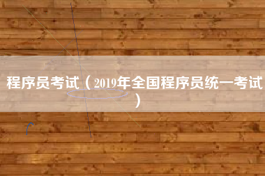 程序员考试（2019年全国程序员统一考试）