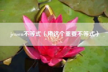 jensen不等式（用这个重要不等式）