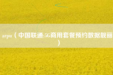 arpu（中国联通:5G商用套餐预约数据靓丽）