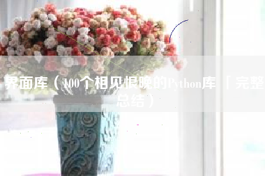 界面库（100个相见恨晚的Python库 「完整总结）