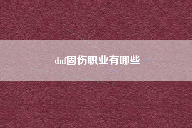 dnf固伤职业有哪些