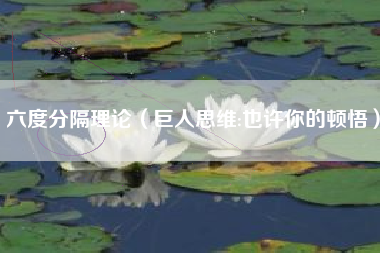 六度分隔理论（巨人思维:也许你的顿悟）