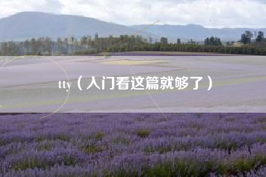 tty（入门看这篇就够了）