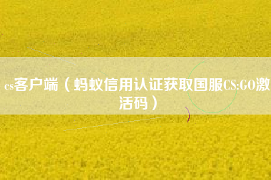 cs客户端（蚂蚁信用认证获取国服CS:GO激活码）