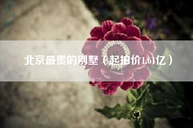 北京最贵的别墅（起拍价1.61亿）