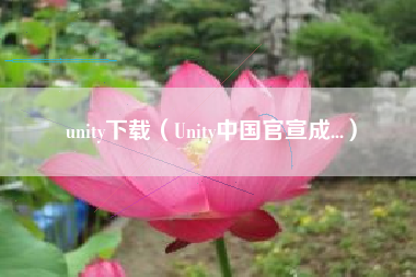 unity下载（Unity中国官宣成...）