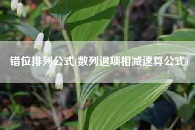错位排列公式(数列退项相减速算公式) 错位排列公式(数列退项相减速算公式)