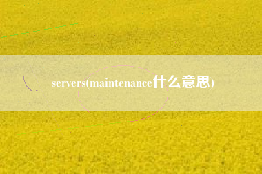 servers(maintenance什么意思)
