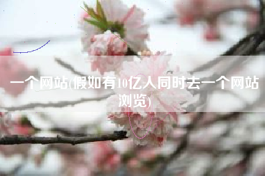 一个网站(假如有10亿人同时去一个网站浏览)