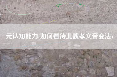 元认知能力(如何看待北魏孝文帝变法)