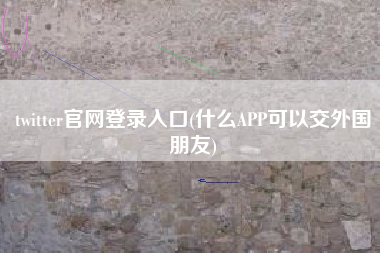twitter官网登录入口(什么APP可以交外国朋友)