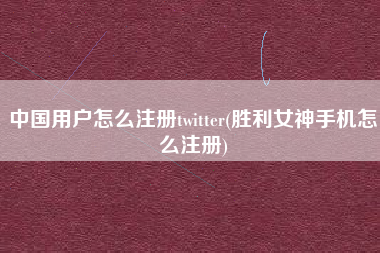中国用户怎么注册twitter(胜利女神手机怎么注册)