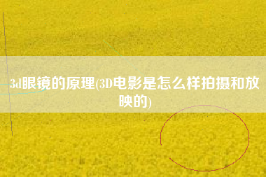 3d眼镜的原理(3D电影是怎么样拍摄和放映的)