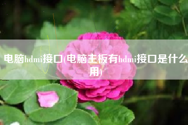 电脑hdmi接口(电脑主板有hdmi接口是什么用)