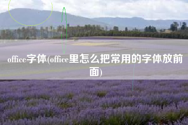 office字体(office里怎么把常用的字体放前面)