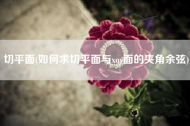 切平面(如何求切平面与xoy面的夹角余弦)