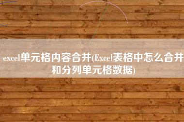 excel单元格内容合并(Excel表格中怎么合并和分列单元格数据)