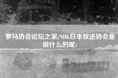 罗马协会论坛之家(NHK日本放送协会是做什么的呢)