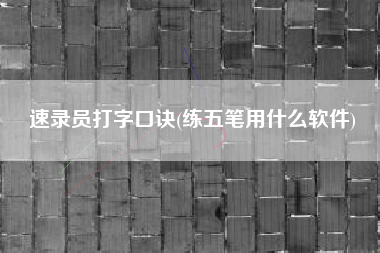 速录员打字口诀(练五笔用什么软件)