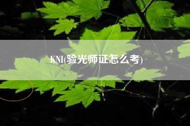 KNI(验光师证怎么考)