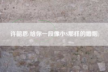 许韶恩(给你一段像小S那样的婚姻)