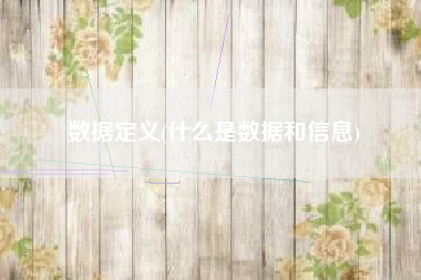 数据定义(什么是数据和信息)