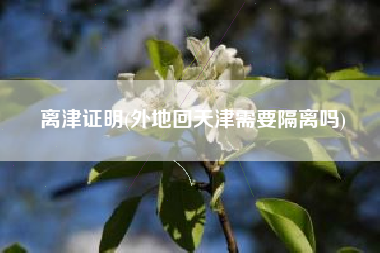 离津证明(外地回天津需要隔离吗)