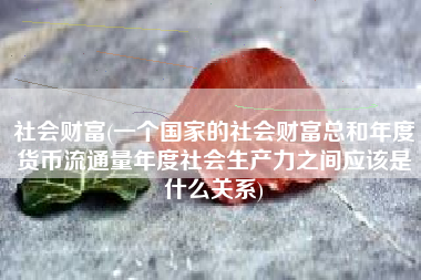 社会财富(一个国家的社会财富总和年度货币流通量年度社会生产力之间应该是什么关系)