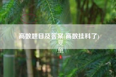 高数题目及答案(高数挂科了)