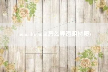 nomad(nomad怎么弄透明材质)