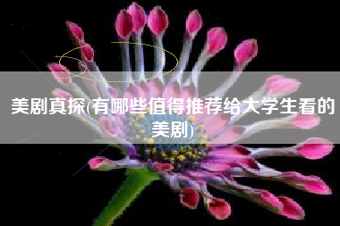 美剧真探(有哪些值得推荐给大学生看的美剧)