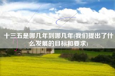十三五是哪几年到哪几年(我们提出了什么发展的目标和要求)