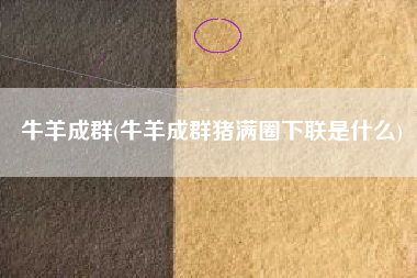 牛羊成群(牛羊成群猪满圈下联是什么)