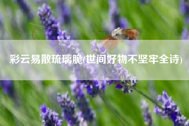 彩云易散琉璃脆(世间好物不坚牢全诗)