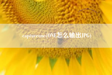 captureone(ONE怎么输出JPG)