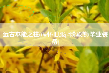 远古本能之柱(tbc怀旧服p2阶段熊t毕业装备)