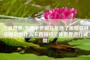 三体世界(三体中罗辑在参透了黑暗森林法则后为什么不直接对三体世界进行威慑)
