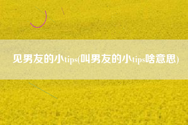 见男友的小tips(叫男友的小tips啥意思)