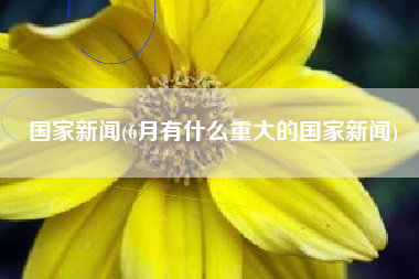 国家新闻(6月有什么重大的国家新闻)