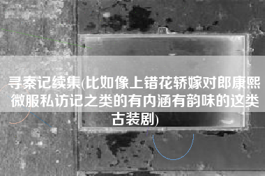 寻秦记续集(比如像上错花轿嫁对郎康熙微服私访记之类的有内涵有韵味的这类古装剧)