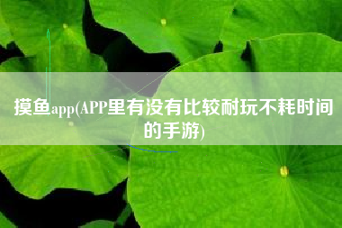 摸鱼app(APP里有没有比较耐玩不耗时间的手游)