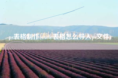 ps表格制作(excle表格怎么导入ps文件)