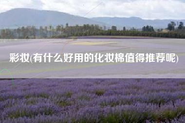 彩妆(有什么好用的化妆棉值得推荐呢)