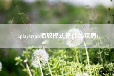 aplayer(ab播放模式是什么意思)