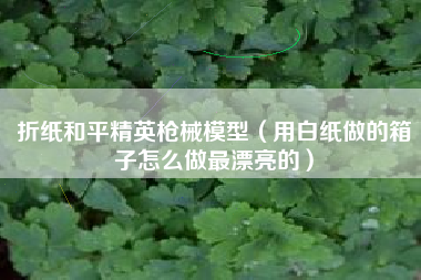 折纸和平精英枪械模型（用白纸做的箱子怎么做最漂亮的）