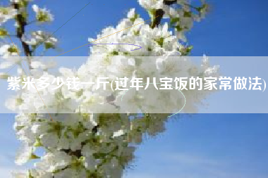 紫米多少钱一斤(过年八宝饭的家常做法)