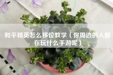 和平精英怎么移位教学（你周边的人都在玩什么手游呢）