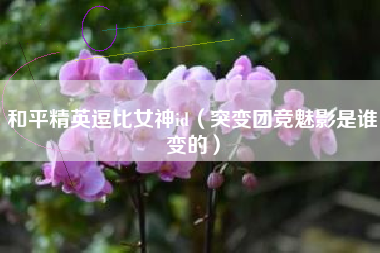 和平精英逗比女神id（突变团竞魅影是谁变的）