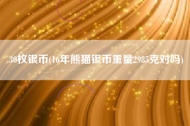 30枚银币(16年熊猫银币重量2985克对吗)