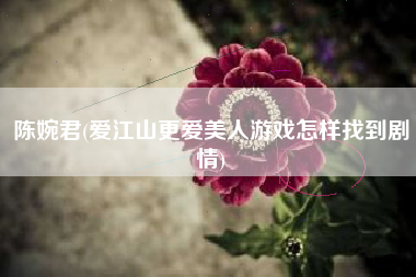 陈婉君(爱江山更爱美人游戏怎样找到剧情)